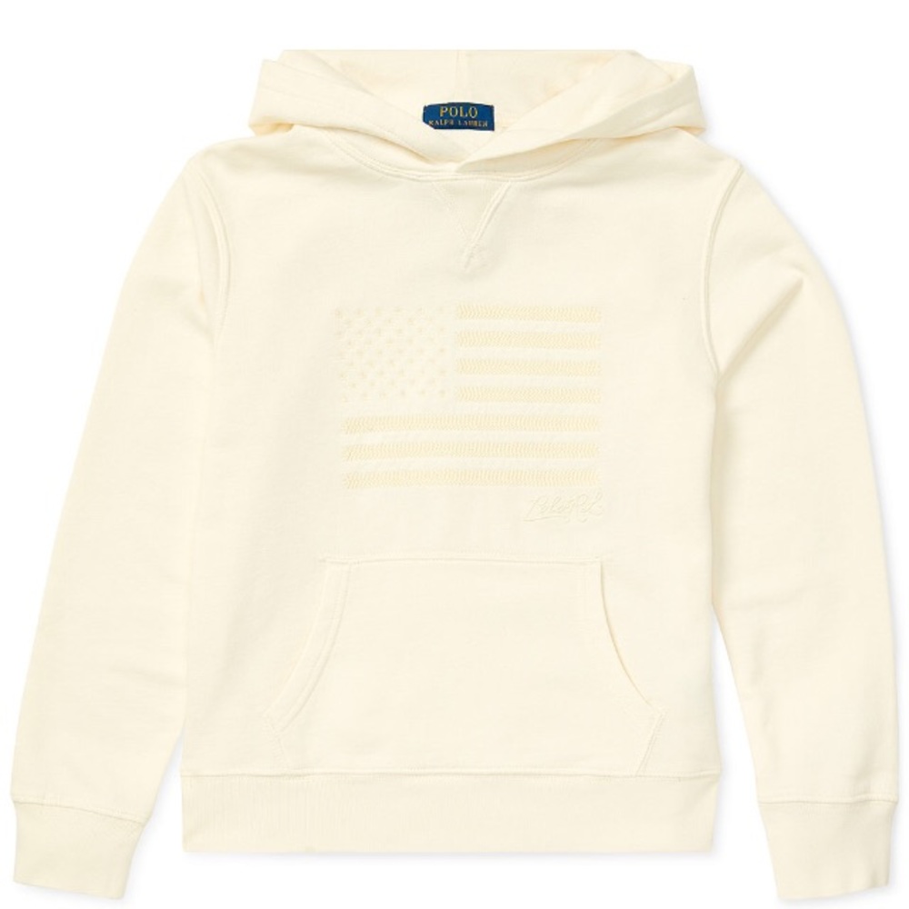 Polo Ralph Lauren Boy 5T Cream Embroidered Hoodie